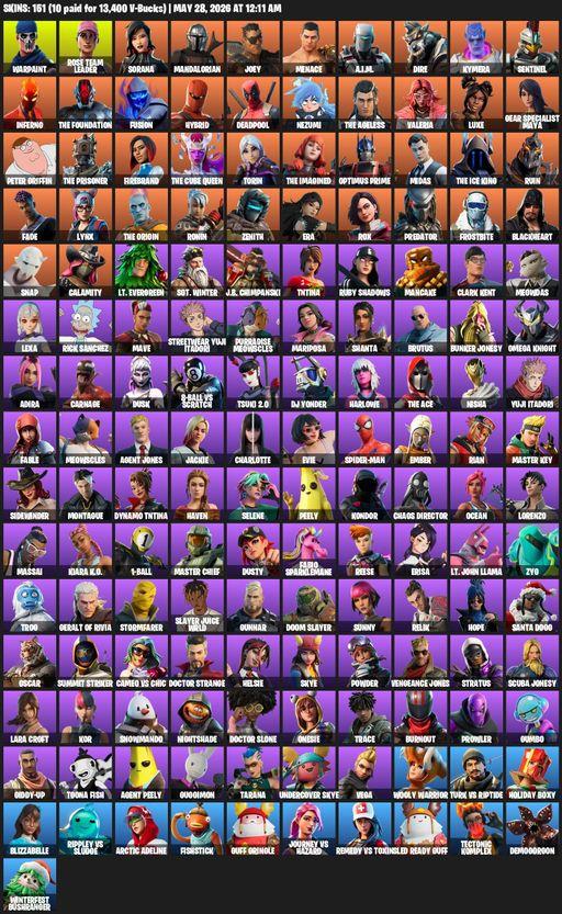 [PC] | 151 skins | OG STW | Lara Croft | Warpaint | Rose Team Leader | Sorana | Mandalorian | Joey | Menace | A.I.M. | Dire | Kymera | Sentinel | Full Access