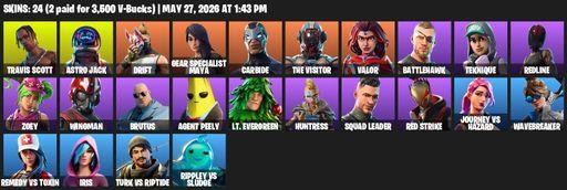 [PC/PSN] | 24 skins | Travis Scott | Astro Jack | Drift | Gear Specialist Maya | Carbide | The Visitor | Valor | Battlehawk | Teknique | Redline | Full Access