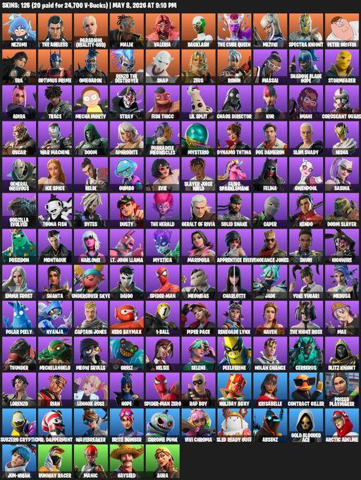 [PC/XBOX] | 125 skins | Reaper Axe | Nezumi | The Ageless | Paradigm (Reality-659) | Malik | Valeria | Backlash | The Cube Queen | Mizuki | Full Access
