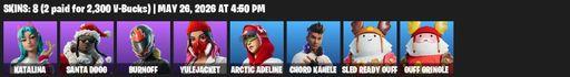 [PC/PSN/XBOX] | 8 skins | Katalina | Santa Dogg | Burnoff | Yulejacket | Arctic Adeline | Chord Kahele | Sled Ready Guff | Guff Gringle | Full Access
