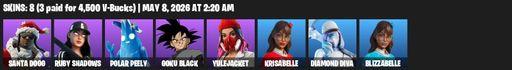 [PC/PSN/XBOX] | 8 skins | Santa Dogg | Ruby Shadows | Polar Peely | Goku Black | Yulejacket | Krisabelle | Diamond Diva | Blizzabelle | Full Access