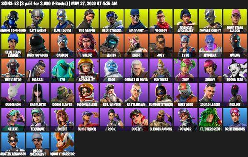 [PC/PSN/XBOX] | 53 skins | Floss | Take The L | OG STW | Sparkle Specialist | Royale Knight | The Reaper | Elite Agent | Blue Squire | Omega | Full Access