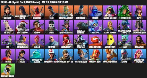 [PC/PSN/XBOX] | 41 skins | 600 V-bucks | Sorana | Gear Specialist Maya | Deadpool | Fade | Spectra Knight | Omegarok | Fusion | Cameo vs Chic | Full Access
