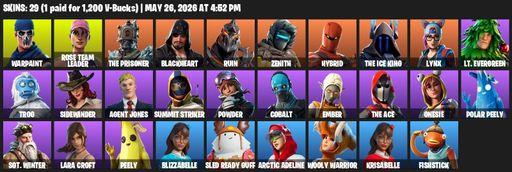 [PC/PSN/XBOX] | 29 skins | 850 V-bucks | OG STW | Lara Croft | Warpaint | Rose Team Leader | The Prisoner | Blackheart | Ruin | Zenith | Hybrid | Full Access