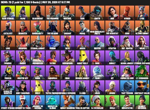 [PC/PSN/XBOX] | 70 skins | Blue Striker | Glow | Blackheart | The Prisoner | Sentinel | Fade | Zenith | Rox | Hybrid | Lynx | Catalyst | Vendetta | Full Access