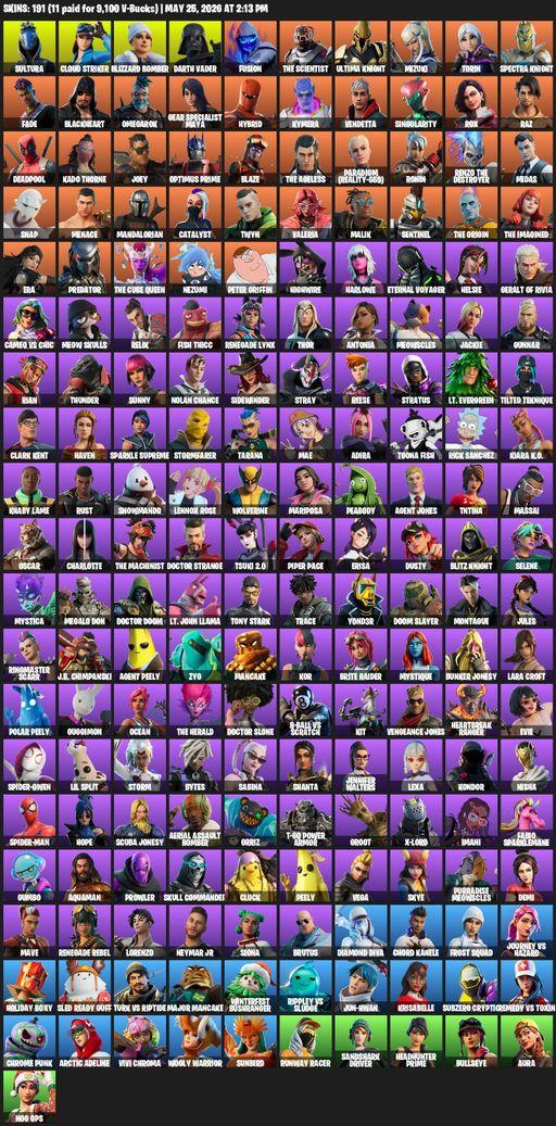 [PC/XBOX] | 191 skins | Lara Croft | Sultura | Cloud Striker | Blizzard Bomber | Darth Vader | Fusion | The Scientist | Ultima Knight | Mizuki | Torin | Full Access