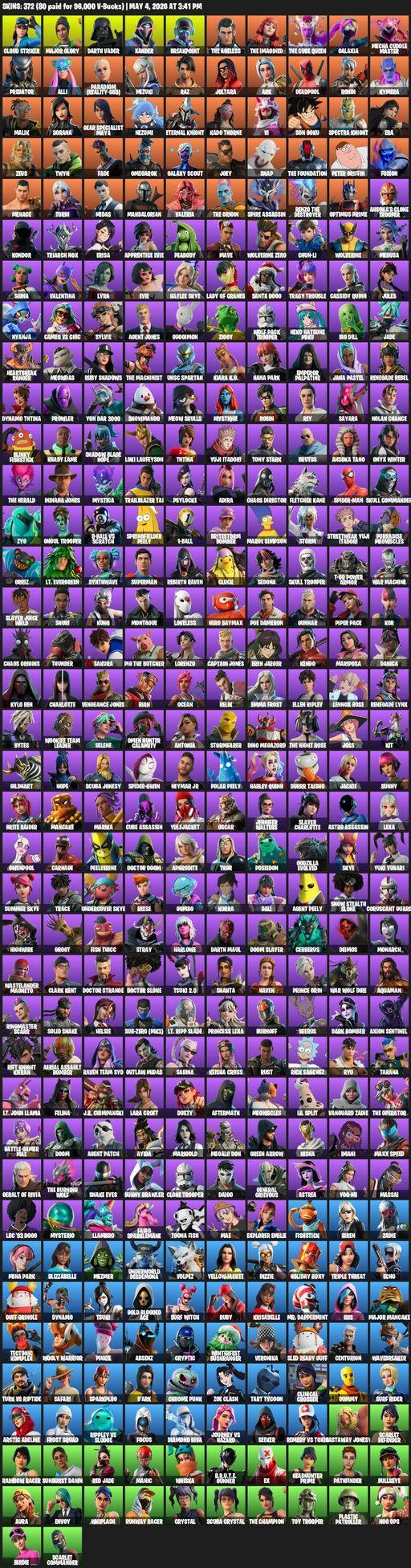 [PC] | 372 skins | Leviathan Axe | Lara Croft | Cloud Striker | Major Glory | Darth Vader | Xander | Breakpoint | The Ageless | The Imagined | Full Access