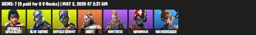 [PC/XBOX] | 7 skins | 1150 V-bucks | Floss | Sparkle Specialist | Royale Knight | Blue Squire | Drift | Huntress | Wingman | Wavebreaker | Full Access