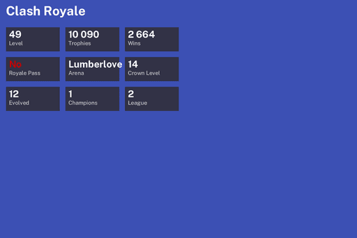 [KT14] | Level 49 | 10090 Trophies | Lumberlove Cabin | 2664 Wins | 12 Evol. | 1 Champ. | BS Lv.33 | CoC TH11 | Full Access