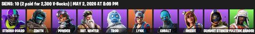 [PC/PSN/XBOX] | 10 skins | Strong Guard | Zenith | Powder | Sgt. Winter | Trog | Lynx | Cobalt | Onesie | Summit Striker | Yuletide Ranger | Scorcher | Full Access