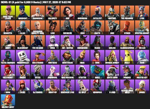 [PC/XBOX] | 61 skins | OG STW | Rose Team Leader | Warpaint | Ragnarok | Calamity | Rox | Omegarok | Catalyst | Sentinel | The Prisoner | Lynx | Full Access