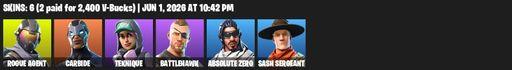 [PC/PSN/XBOX] | 6 skins | Rogue Agent | Carbide | Teknique | Battlehawk | Absolute Zero | Sash Sergeant | Secret Scimitars | Gale Force | Positron | Full Access