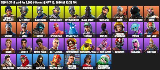 [PC/PSN/XBOX] | 37 skins | Floss | Take The L | Black Knight | Sparkle Specialist | Royale Knight | The Reaper | Elite Agent | Blue Squire | Full Access