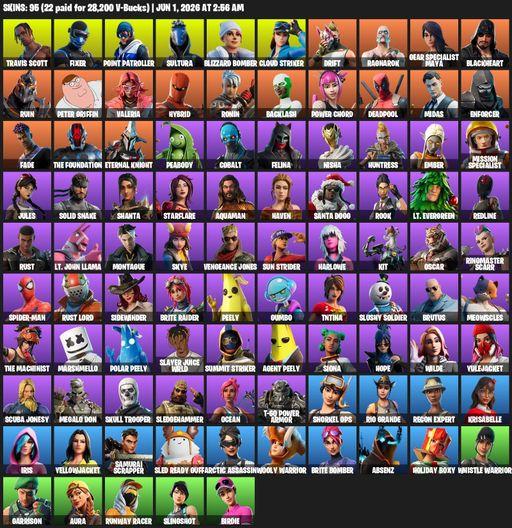 [PC/XBOX] | 95 skins | Take The L | Travis Scott | Fixer | Point Patroller | Sultura | Blizzard Bomber | Cloud Striker | Drift | Ragnarok | Full Access