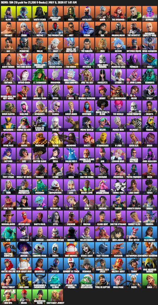 [PC/PSN/XBOX] | 184 skins | Lara Croft | Glow | Breakpoint | Darth Vader | Frozen Red Knight | Hades | Catalyst | Ronin | The Imagined | Twyn | Kymera | Full Access