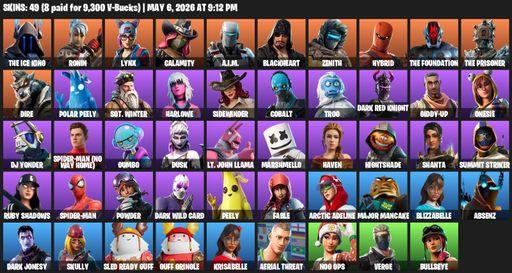 [PC/PSN/XBOX] | 49 skins | The Ice King | Ronin | Lynx | Calamity | A.I.M. | Blackheart | Zenith | Hybrid | The Foundation | The Prisoner | Dire | Full Access