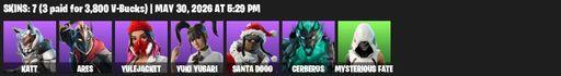 [PC/XBOX] | 7 skins | Katt | Ares | Yulejacket | Yuki Yubari | Santa Dogg | Cerberus | Mysterious Fate | Golden Scythe | Katt's Carver | Hot Pokers | Full Access