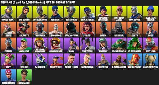 [PC/XBOX] | 42 skins | Floss | Take The L | OG STW | Sparkle Specialist | Royale Knight | The Reaper | Elite Agent | Blue Squire | Omega | Rogue Agent | Full Access