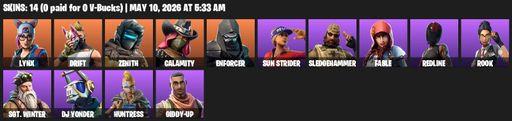 [PC/PSN] | 14 skins | Lynx | Drift | Zenith | Calamity | Enforcer | Sun Strider | Sledgehammer | Fable | Redline | Rook | Sgt. Winter | DJ Yonder | Full Access