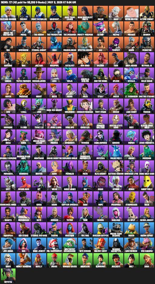 [PC/XBOX] | 171 skins | OG STW | Lara Croft | Blizzard Bomber | Trilogy | Point Patroller | Warpaint | Rose Team Leader | Gear Specialist Maya | Malik | Full Access