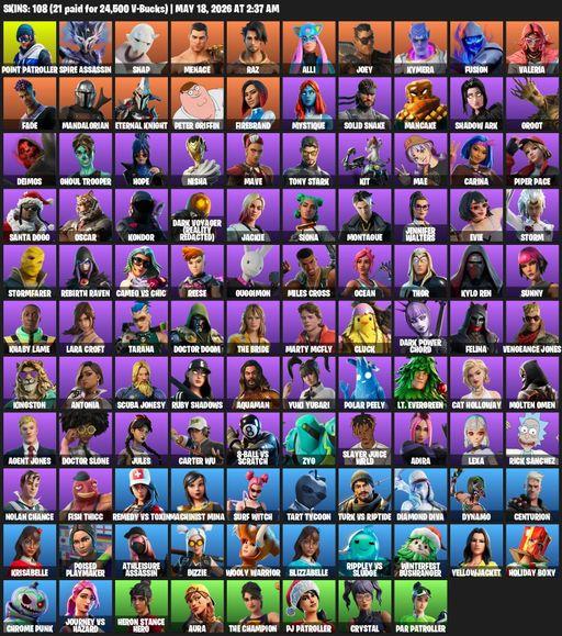 [PC/XBOX] | 108 skins | Leviathan Axe | Lara Croft | Point Patroller | Spire Assassin | Snap | Menace | Raz | Alli | Joey | Kymera | Fusion | Valeria | Full Access