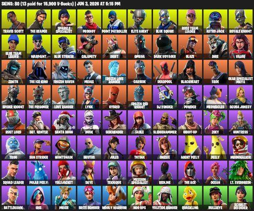 [PC/XBOX] | 80 skins | Take The L | Floss | OG STW | Travis Scott | Sparkle Specialist | Royale Knight | The Reaper | Elite Agent | Blue Squire | Full Access