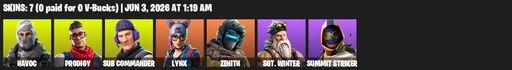 [PC/PSN] | 7 skins | Reaper Axe | Havoc | Prodigy | Sub Commander | Lynx | Zenith | Sgt. Winter | Summit Striker | Reaper | Scratchmark | Scorcher | Full Access