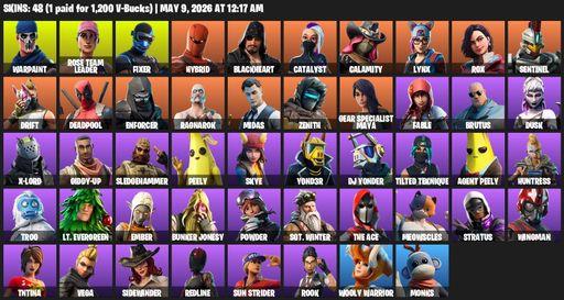 [PC/XBOX] | 48 skins | 750 V-bucks | OG STW | Warpaint | Rose Team Leader | Fixer | Hybrid | Blackheart | Catalyst | Calamity | Lynx | Rox | Sentinel | Full Access