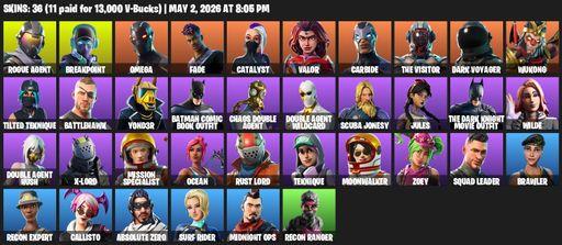 [PC/PSN/XBOX] | 36 skins | Take The L | Omega | Rogue Agent | Breakpoint | Fade | Catalyst | Valor | Carbide | The Visitor | Dark Voyager | Wukong | Full Access