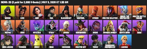[PC/PSN/XBOX] | 29 skins | IKONIK | Luxe | Rox | Era | Blackheart | Sentinel | Hybrid | Molten Valkyrie | Renzo the Destroyer | Molten Battle Hound | Full Access
