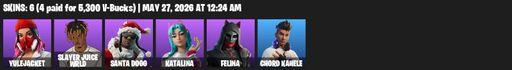 [PC/PSN/XBOX] | 6 skins | Yulejacket | Slayer Juice WRLD | Santa Dogg | Katalina | Felina | Chord Kahele | Flux Silvera | Cuddle Carvers | Full Access