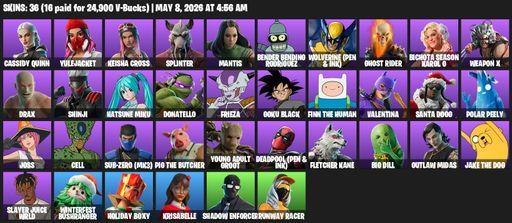 [PC/PSN/XBOX] | 36 skins | Cassidy Quinn | Yulejacket | Keisha Cross | Splinter | Mantis | Bender Bending Rodríguez | Wolverine (Pen & Ink) | Full Access