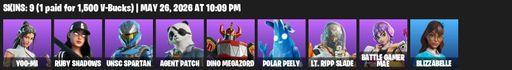 [PC/PSN/XBOX] | 9 skins | 600 V-bucks | Yoo-mi | Ruby Shadows | UNSC Spartan | Agent Patch | Dino Megazord | Polar Peely | Lt. Ripp Slade | Full Access