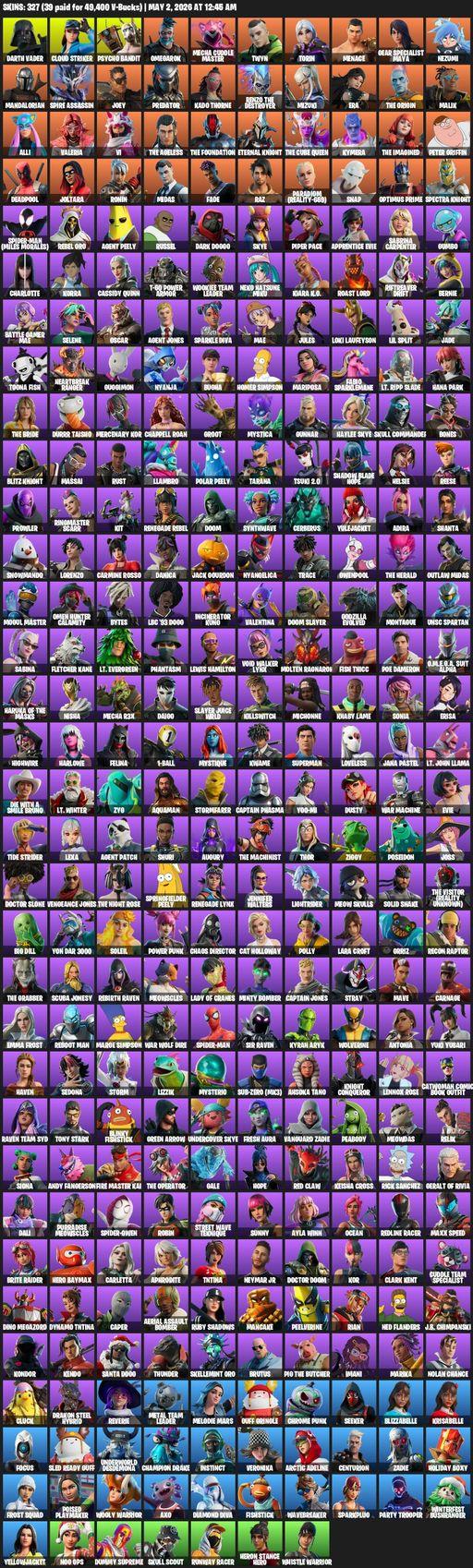 [PC/PSN] | 327 skins | Leviathan Axe | Lara Croft | Darth Vader | Cloud Striker | Psycho Bandit | Omegarok | Mecha Cuddle Master | Twyn | Torin | Full Access