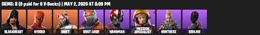 [PC/PSN/XBOX] | 8 skins | Take The L | Blackheart | Hybrid | Drift | Rust Lord | Wingman | Mission Specialist | Huntress | Redline | Controller | Full Access