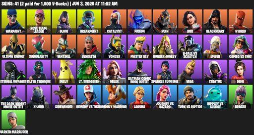 [PC/XBOX] | 41 skins | 600 V-bucks | OG STW | Warpaint | Rose Team Leader | Glow | Breakpoint | Catalyst | Fusion | Ruin | Rox | Blackheart | Hybrid | Full Access