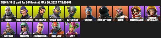 [PC/PSN/XBOX] | 15 skins | Take The L | The Reaper | Elite Agent | Mako | Havoc | Sub Commander | Rogue Agent | Carbide | Dark Voyager | Drift | Full Access