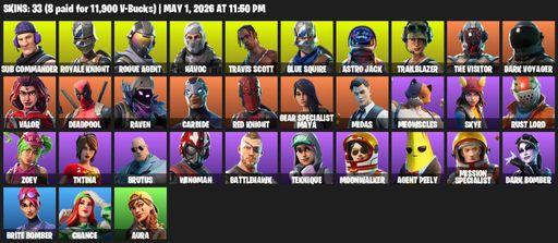 [PC/PSN] | 33 skins | Take The L | Travis Scott | Royale Knight | Blue Squire | Sub Commander | Rogue Agent | Havoc | Astro Jack | Trailblazer | Full Access