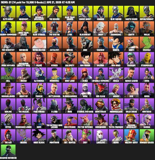 [PC/XBOX] | 91 skins | Take The L | Floss | OG STW | Sparkle Specialist | Royale Knight | The Reaper | Elite Agent | Blue Squire | Omega | Warpaint | Full Access