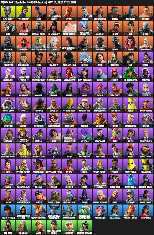 [PC/XBOX] | 146 skins | 1350 V-bucks | Take The L | The Reaper | Elite Agent | Omega | Lara Croft | Fade | Drift | Hybrid | Midas | Kado Thorne | Full Access