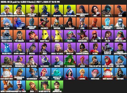 [PC/PSN] | 65 skins | OG STW | Blizzard Bomber | Royale Bomber | Rose Team Leader | Trilogy | Warpaint | Point Patroller | Gear Specialist Maya | Rox | Full Access