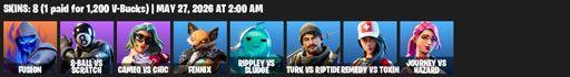 [PC/XBOX] | 8 skins | Fusion | 8-Ball vs Scratch | Cameo vs Chic | Fennix | Rippley vs Sludge | Turk vs Riptide | Remedy vs Toxin | Journey vs Hazard | Full Access