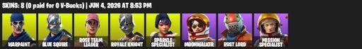 [PC/PSN/XBOX] | 8 skins | 1300 V-bucks | Take The L | Floss | OG STW | Sparkle Specialist | Royale Knight | Blue Squire | Warpaint | Rose Team Leader | Full Access