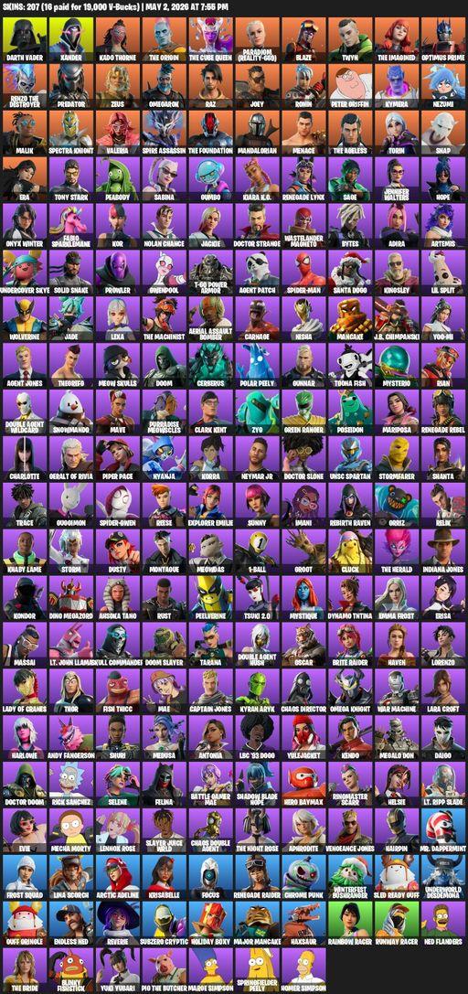 [PC] | 207 skins | Renegade Raider | Lara Croft | Darth Vader | Xander | Kado Thorne | The Origin | The Cube Queen | Paradigm (Reality-659) | Blaze | Full Access