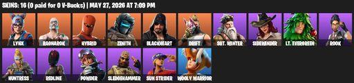 [PC/PSN/XBOX] | 16 skins | Lynx | Ragnarok | Hybrid | Zenith | Blackheart | Drift | Sgt. Winter | Sidewinder | Lt. Evergreen | Rook | Huntress | Full Access