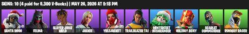 [PC/XBOX] | 10 skins | Santa Dogg | Felina | Slayer Juice WRLD | Jackie | Yulejacket | Trailblazer Tai | Winterfest Bushranger | Holiday Boxy | Full Access