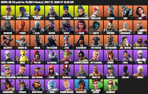 [PC/XBOX] | 58 skins | OG STW | Omega | Reaper Axe | Rose Team Leader | Blue Striker | Blue Team Leader | Havoc | Warpaint | Sub Commander | Wild Card | Full Access