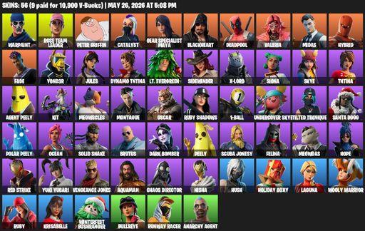 [PC/PSN] | 56 skins | OG STW | Warpaint | Rose Team Leader | Peter Griffin | Catalyst | Gear Specialist Maya | Blackheart | Deadpool | Valeria | Midas | Full Access