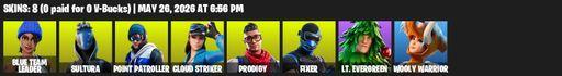 [PC/XBOX] | 8 skins | Blue Team Leader | Sultura | Point Patroller | Cloud Striker | Prodigy | Fixer | Lt. Evergreen | Wooly Warrior | Controller | Full Access