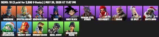 [PC/PSN] | 15 skins | Omegarok | Spectra Knight | Renegade Lynx | Hope | Goku Black | Drakon Steel Hybrid | Yulejacket | Oscar | Lil Split | Full Access